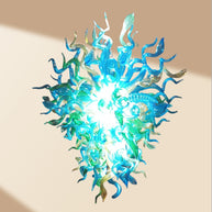 Green and blue color blown glass lighting chandelier