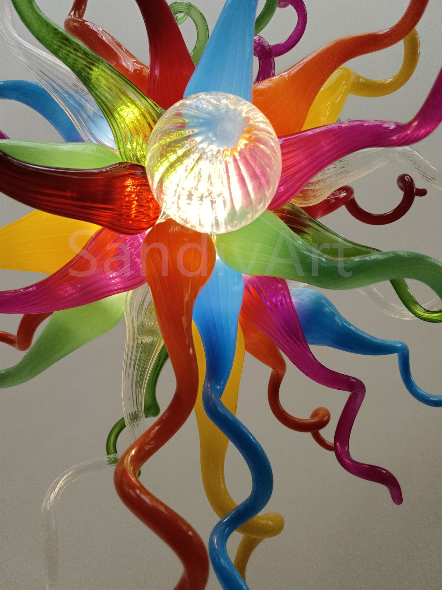 Colorful blown glass lighting chihuly style dining room decoration