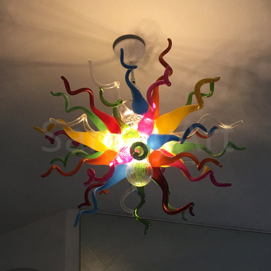 Colorful blown glass lighting chihuly style dining room decoration