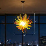 Flame shape and color hand blown glass chandeliers modern design