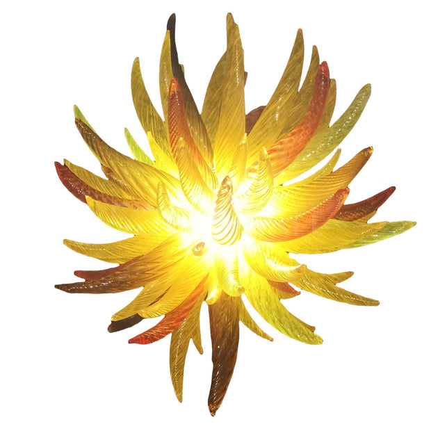 Flame shape and color hand blown glass chandeliers modern design