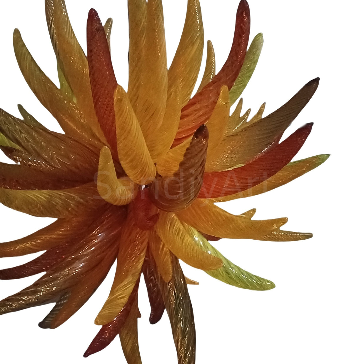 Flame shape and color hand blown glass chandeliers modern design