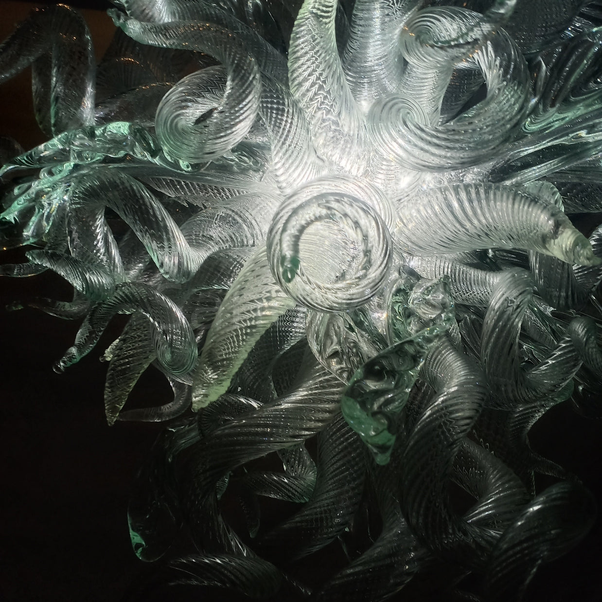 Clear art blown glass chandeliers from factory production