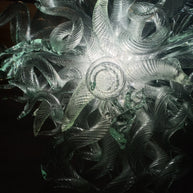 Clear art blown glass chandeliers from factory production