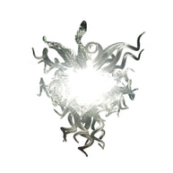 Clear art blown glass chandeliers from factory production