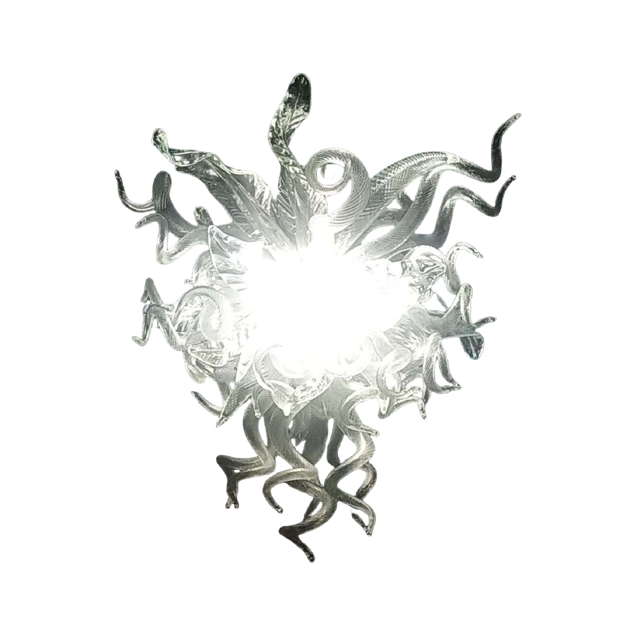 Clear art blown glass chandeliers from factory production