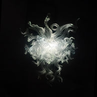 Clear art blown glass chandeliers from factory production