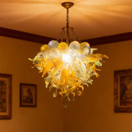 Luxury gold art glass chandelier