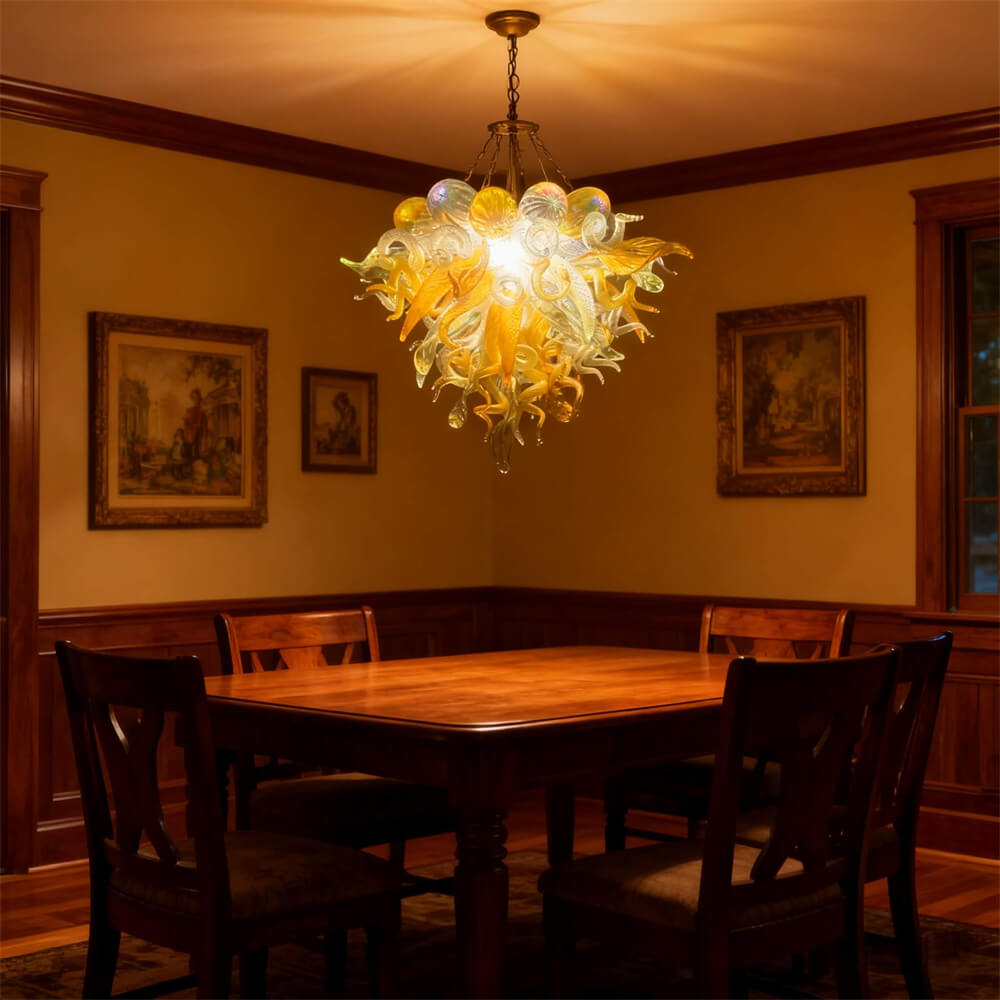 Luxury gold art glass chandelier