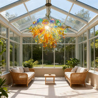 Luxury gold art glass chandelier