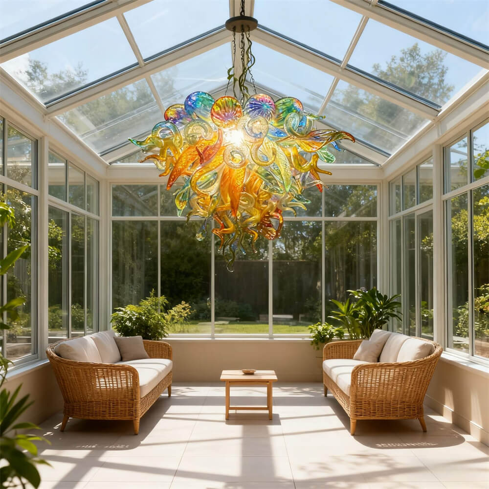 Luxury gold art glass chandelier