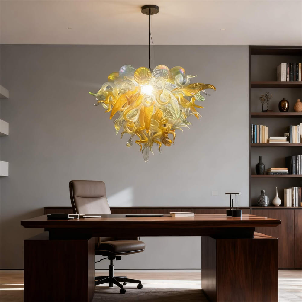 Luxury gold art glass chandelier