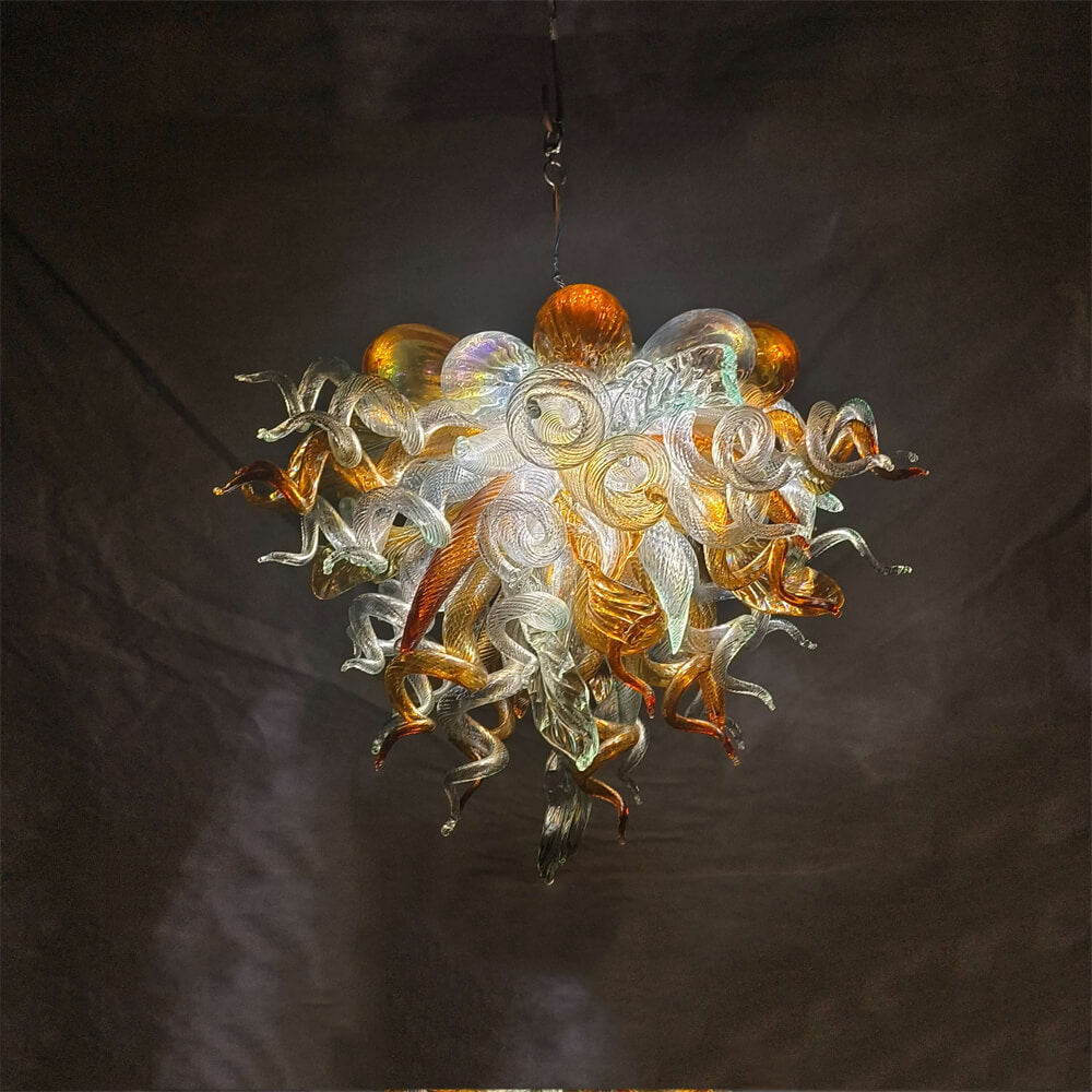 Luxury gold art glass chandelier