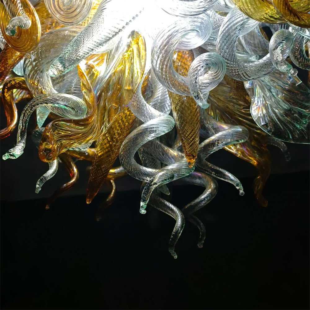 Luxury gold art glass chandelier