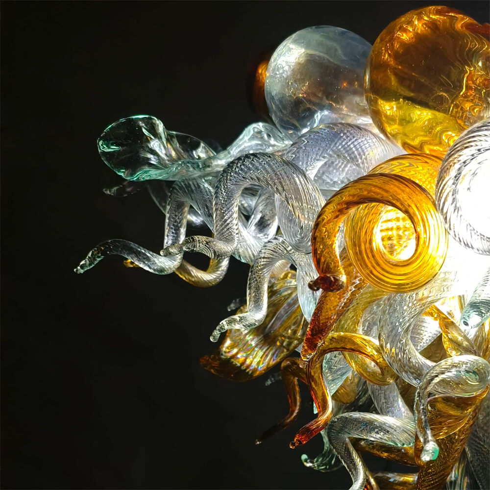 Luxury gold art glass chandelier