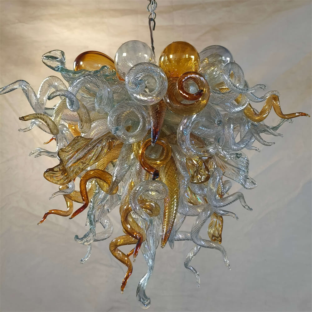 Luxury gold art glass chandelier