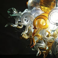 Gold color with globs custom blown glass chandeliers