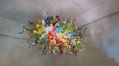 Multicolor hand made blowning glass chandelier lighting home decoration custom design