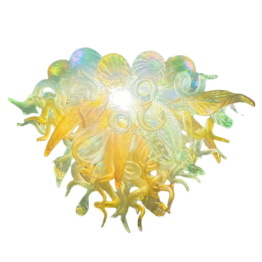 Gold color with globs custom blown glass chandeliers