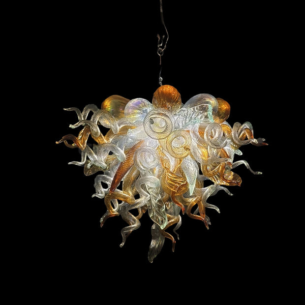 Gold color with globs custom blown glass chandeliers