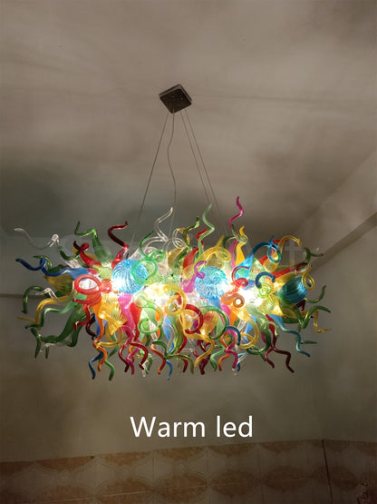 Multicolor hand made blowning glass chandelier lighting home decoration custom design