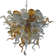 Gold color with globs custom blown glass chandeliers