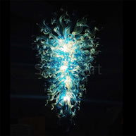 Big hotel decoration blown glass chandelier blue and clear color