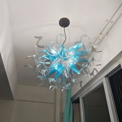 Blue with grey glass chandelier dining room decoration lighting
