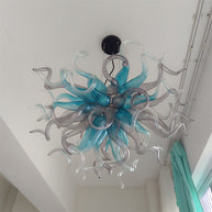 Blue with grey glass chandelier dining room decoration lighting