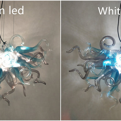 Blue with grey glass chandelier dining room decoration lighting
