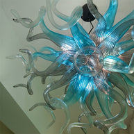 Blue with grey glass chandelier dining room decoration lighting