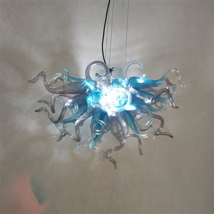 Blue with grey glass chandelier dining room decoration lighting