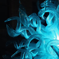 Ocean blue color modern design style glass chandelier dining room decoration