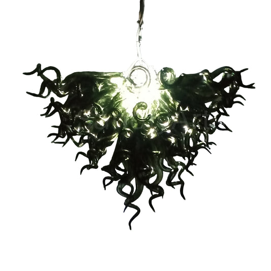 Specail custom design hand made black blown glass chandelier