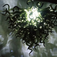 Specail custom design hand made black blown glass chandelier