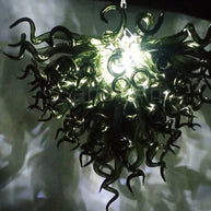 Specail custom design hand made black blown glass chandelier
