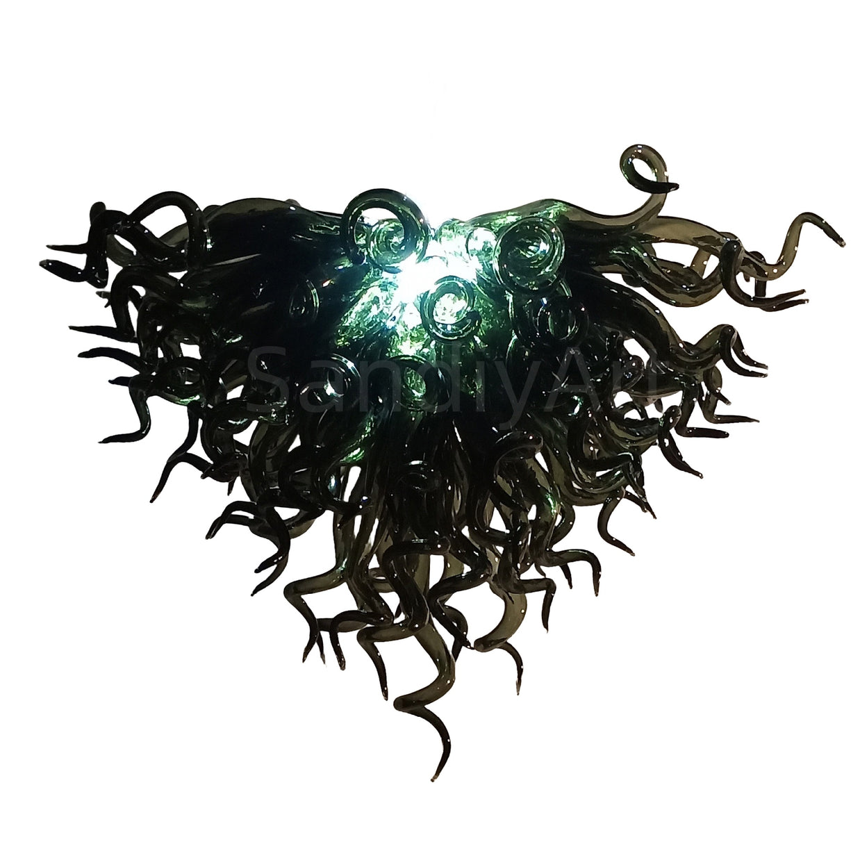 Specail custom design hand made black blown glass chandelier