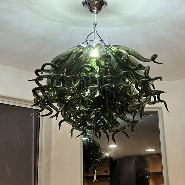 Specail custom design hand made black blown glass chandelier