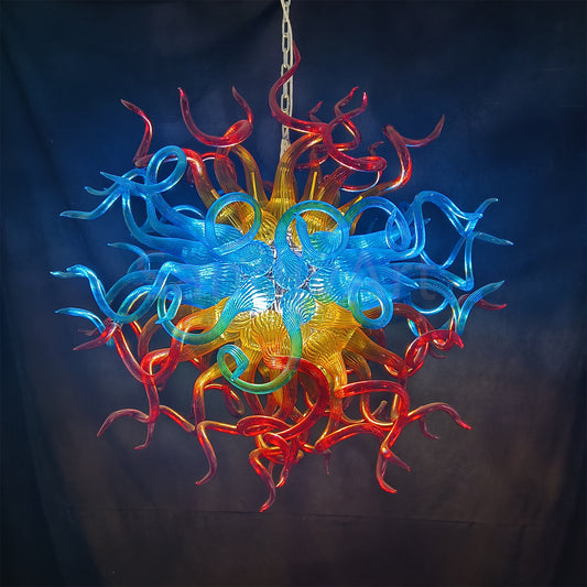 Inspired by flames colors and shape handblown glass chandelier home hotel villa lighting decoration