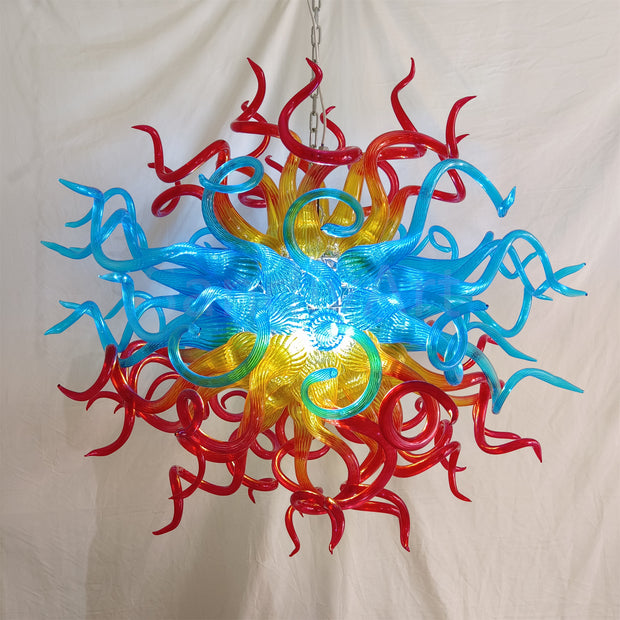 Inspired by flames colors and shape handblown glass chandelier home hotel villa lighting decoration