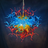 Inspired by flames colors and shape handblown glass chandelier home hotel villa lighting decoration