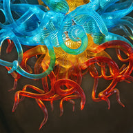 Inspired by flames colors and shape handblown glass chandelier home hotel villa lighting decoration
