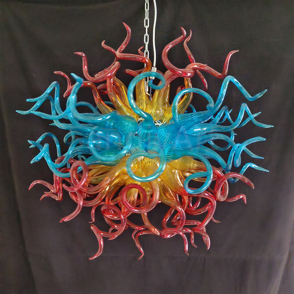 Inspired by flames colors and shape handblown glass chandelier home hotel villa lighting decoration