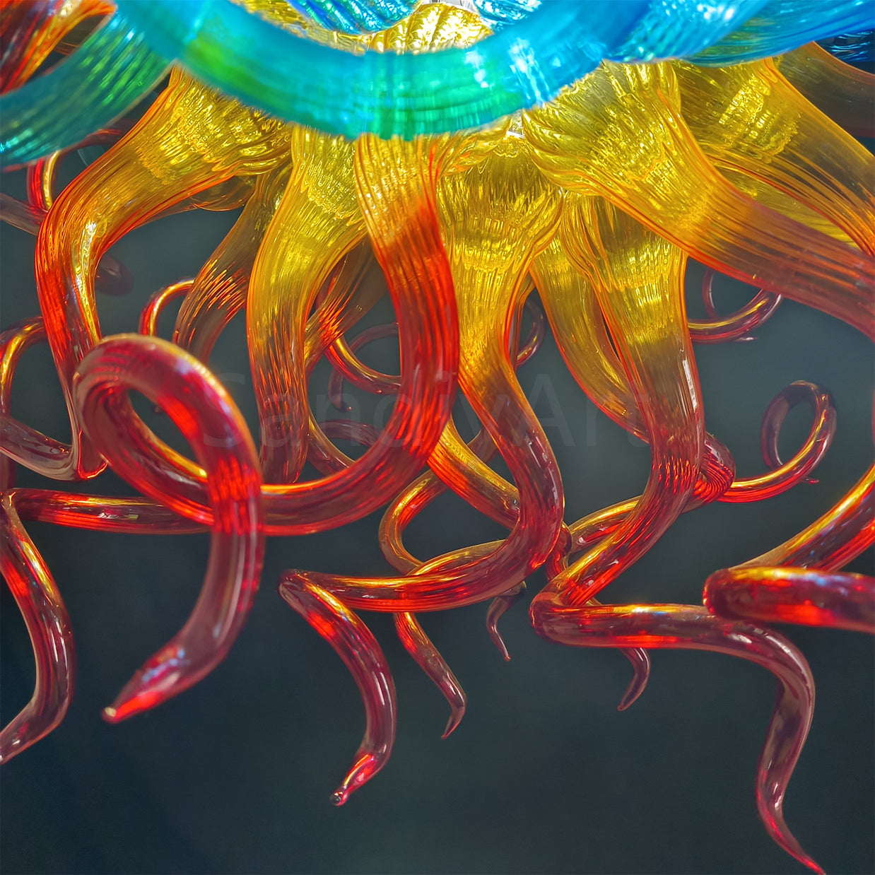 Inspired by flames colors and shape handblown glass chandelier home hotel villa lighting decoration