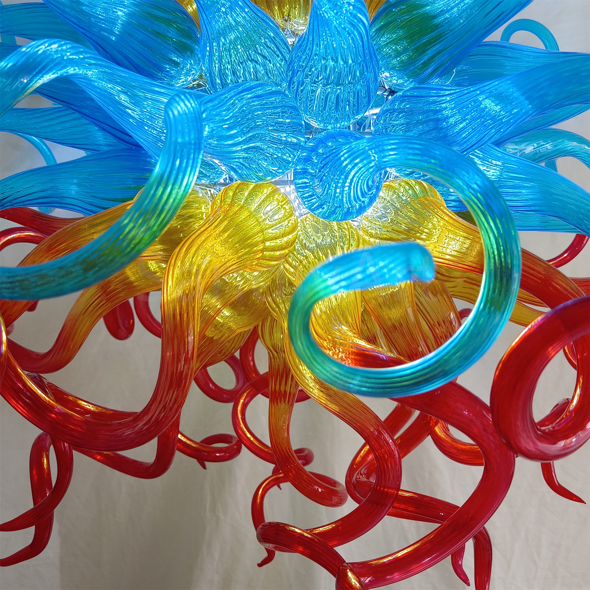 Inspired by flames colors and shape handblown glass chandelier home hotel villa lighting decoration