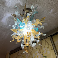 Luxury style mini glass blown chandeliers for sale