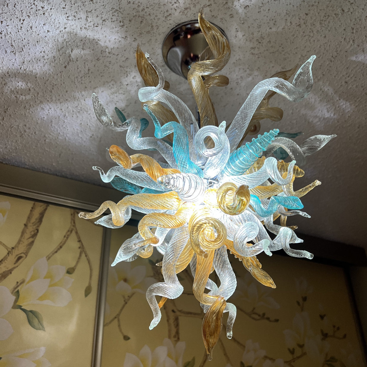 Luxury style mini glass blown chandeliers for sale