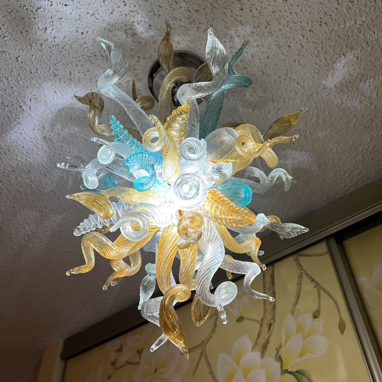 Luxury style mini glass blown chandeliers for sale