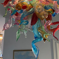 Dining room decoration mini colorful blown glass chandelier