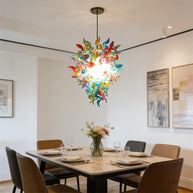 Dining room decoration mini colorful blown glass chandelier